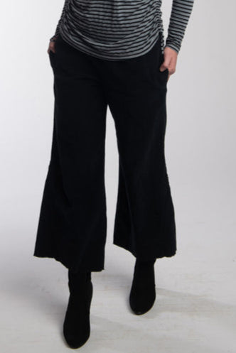 Wide Leg Cord Pant in Black