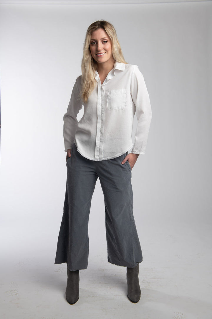 Wide Leg Cord Pant in Shale