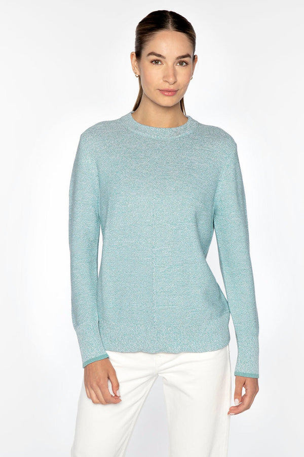 Marled Garter Crew Island