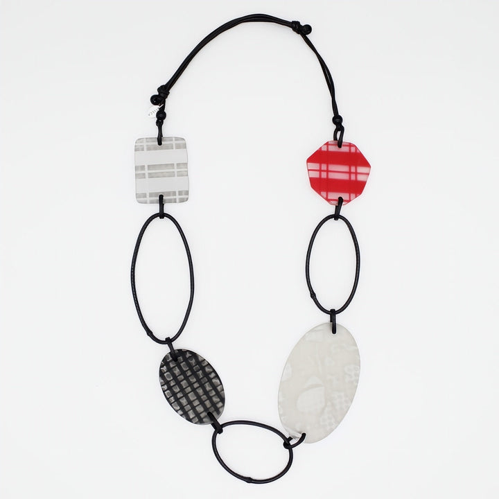 Frosted Garnet Loop Necklace