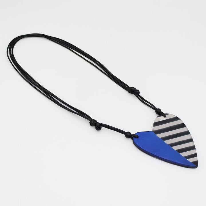 Blue and Black Anastasia Heart Pendant