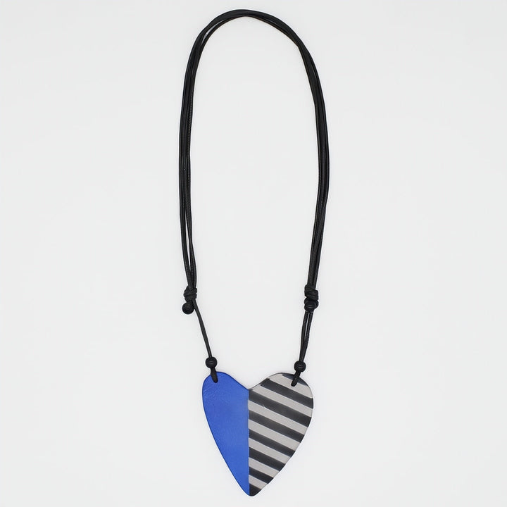 Blue and Black Anastasia Heart Pendant