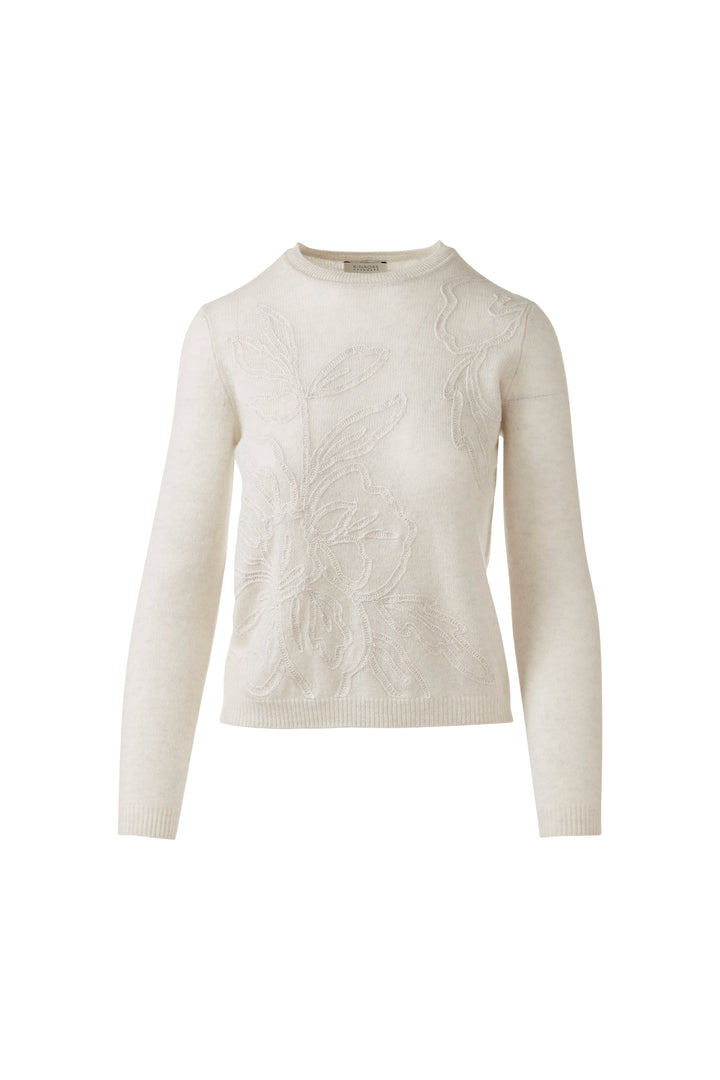 FLORAL EMBROIDERED CREW