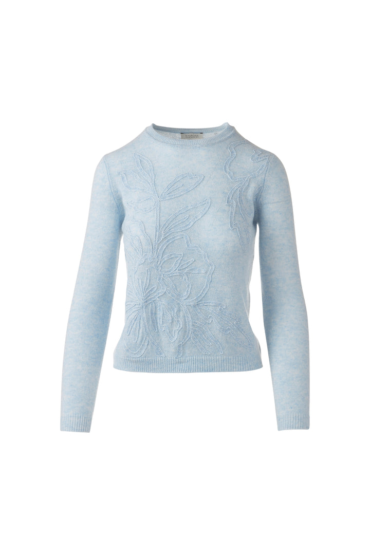 FLORAL EMBROIDERED CREW