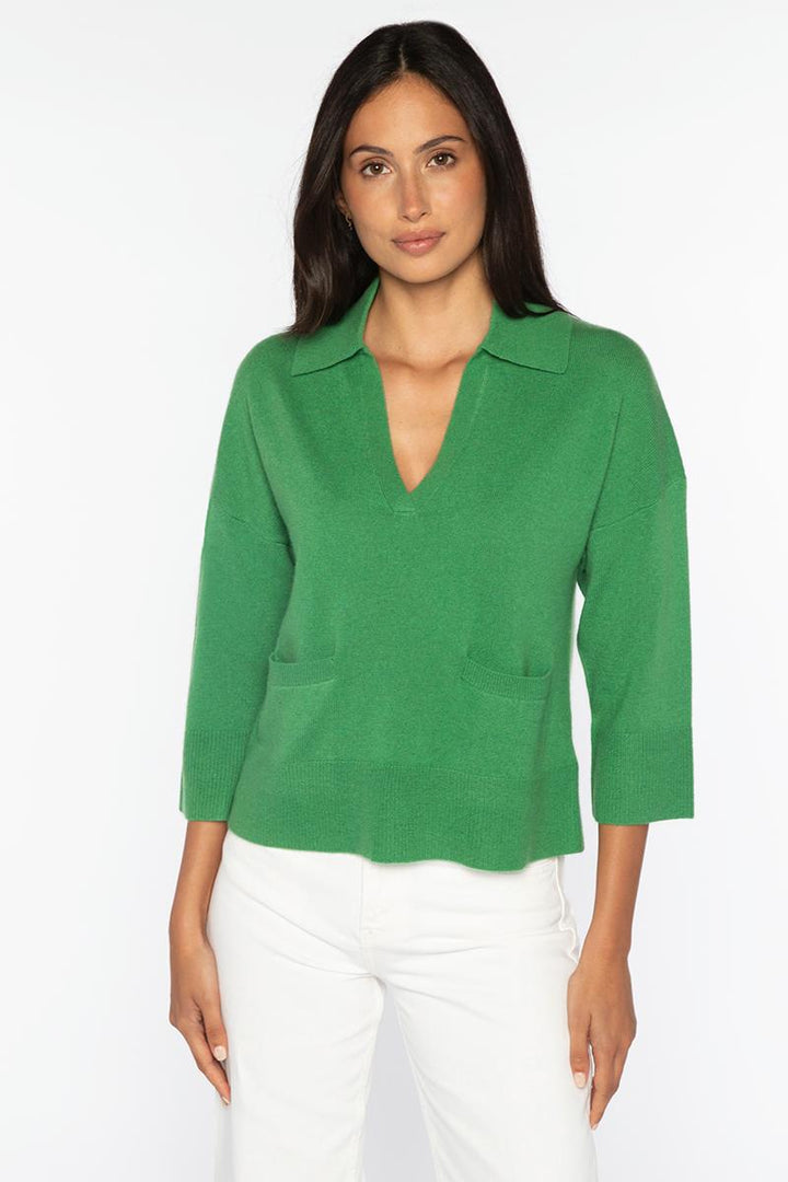 3/4 SLEEVE SPLIT NECK POLO