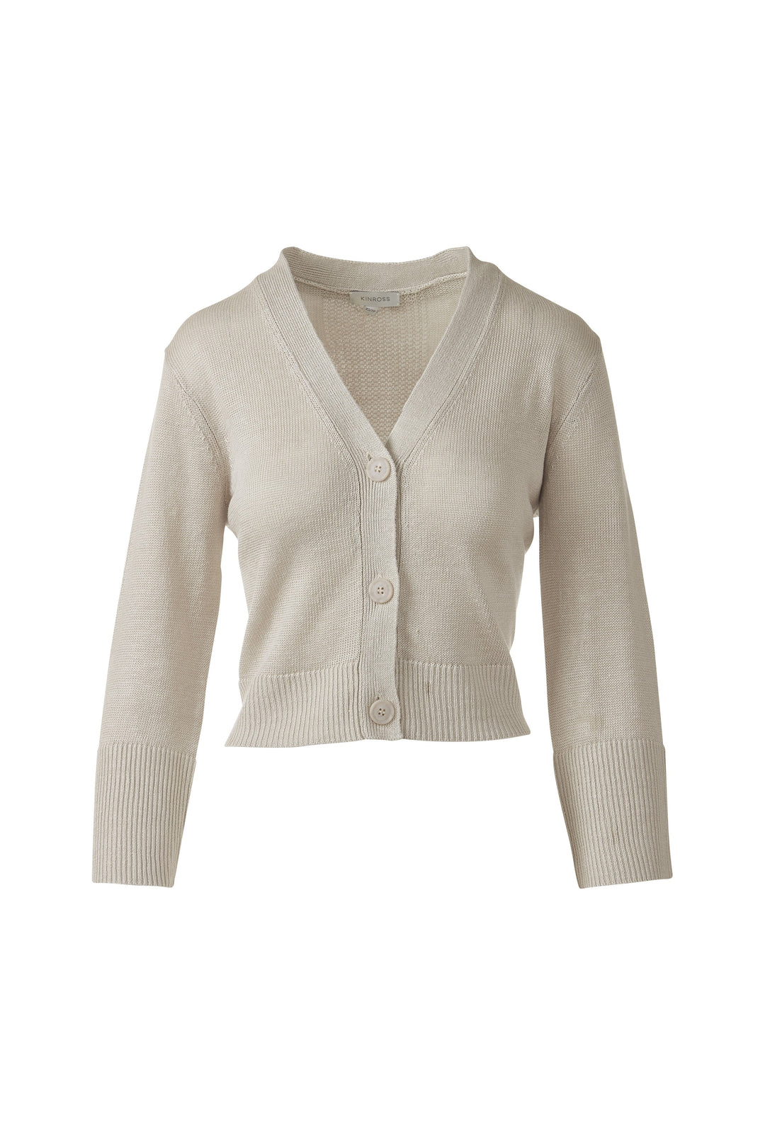 Vee Button Cardigan Pebble