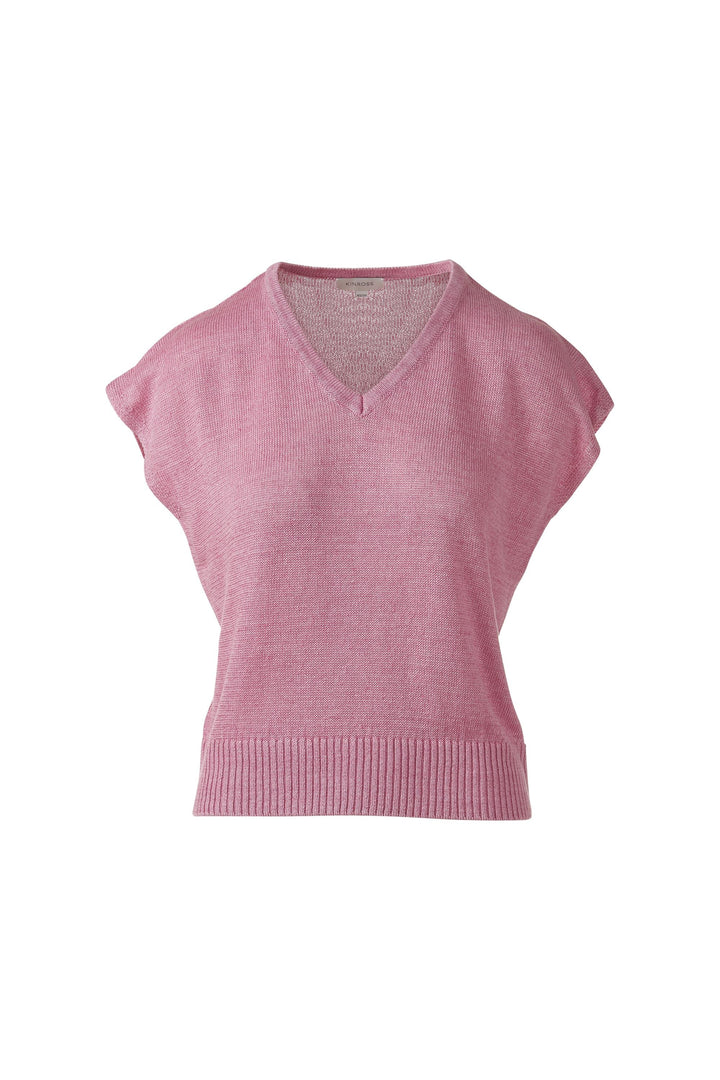 Cap Sleeve Vee Sweater Berry