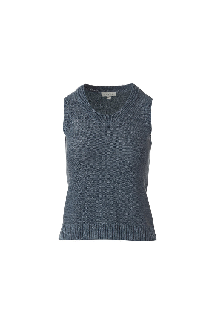 OPEN TEXTURE LUREX TANK