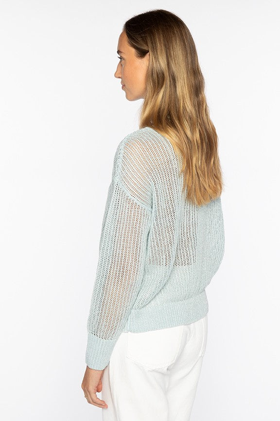 Open Texture Crew Sweater Crystal