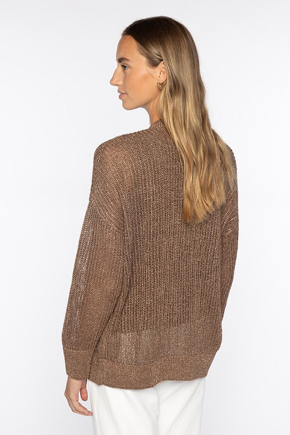 OPEN TEXTURE LUREX CARDIGAN