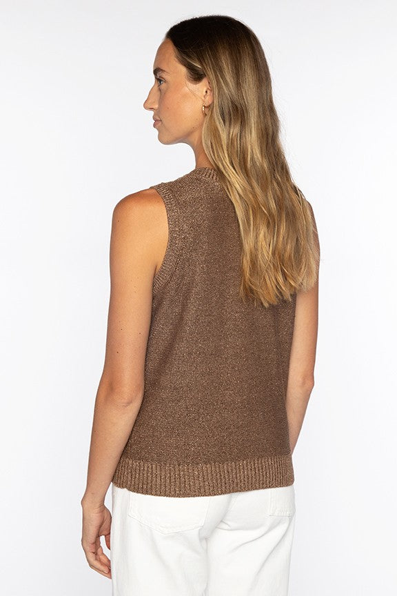 OPEN TEXTURE LUREX TANK