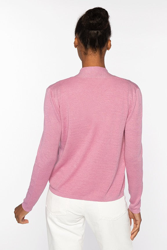 Open Rib Knit Cardigan Berry
