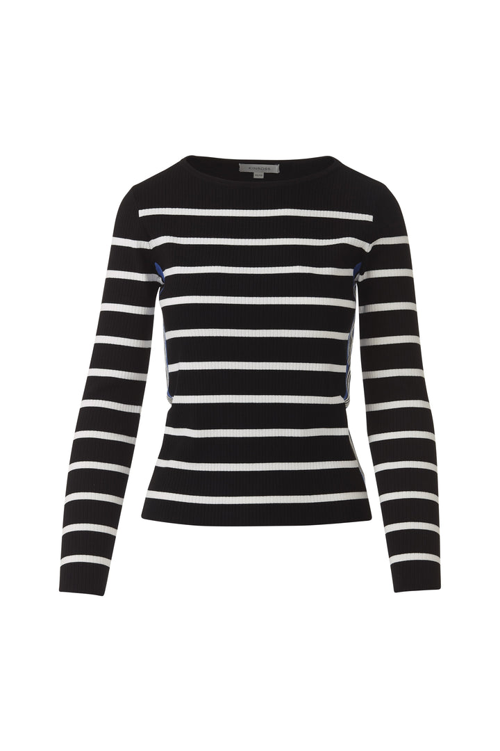 TIPPED RIB STRIPE BOATNECK