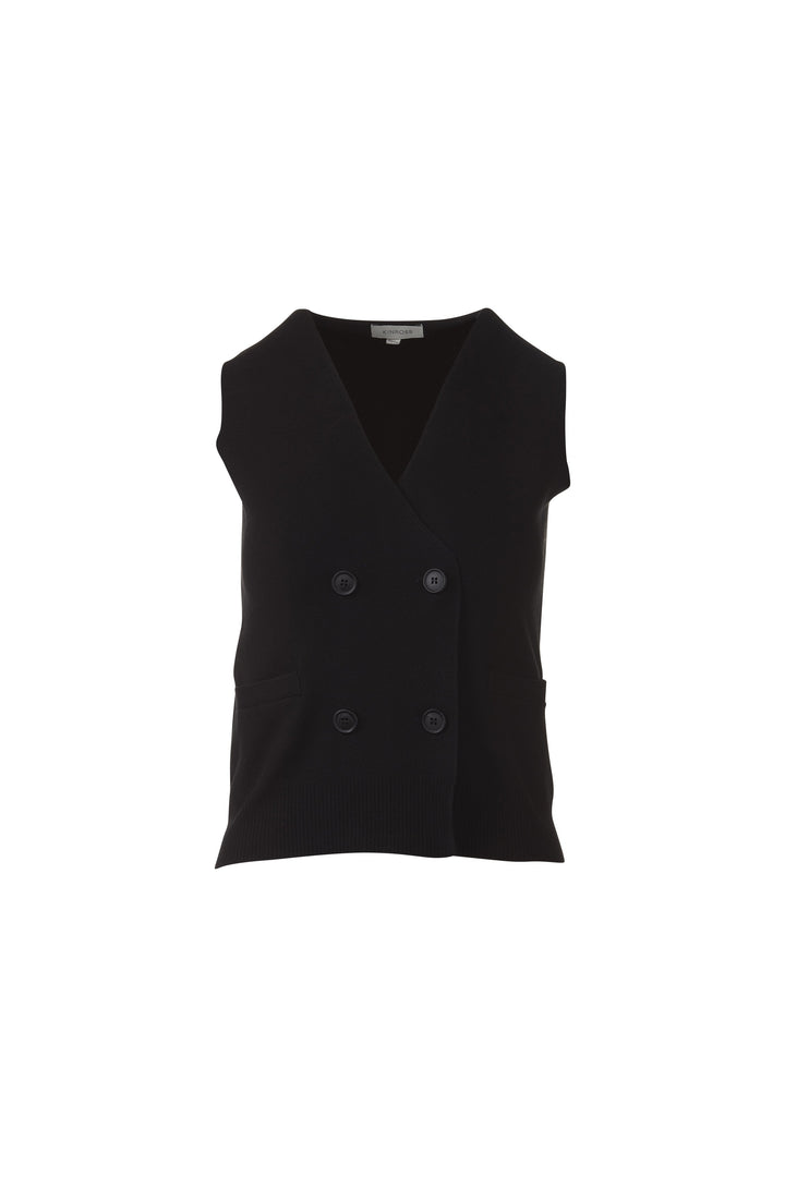 DOUBLE BREASTED VEST CARDIGAN