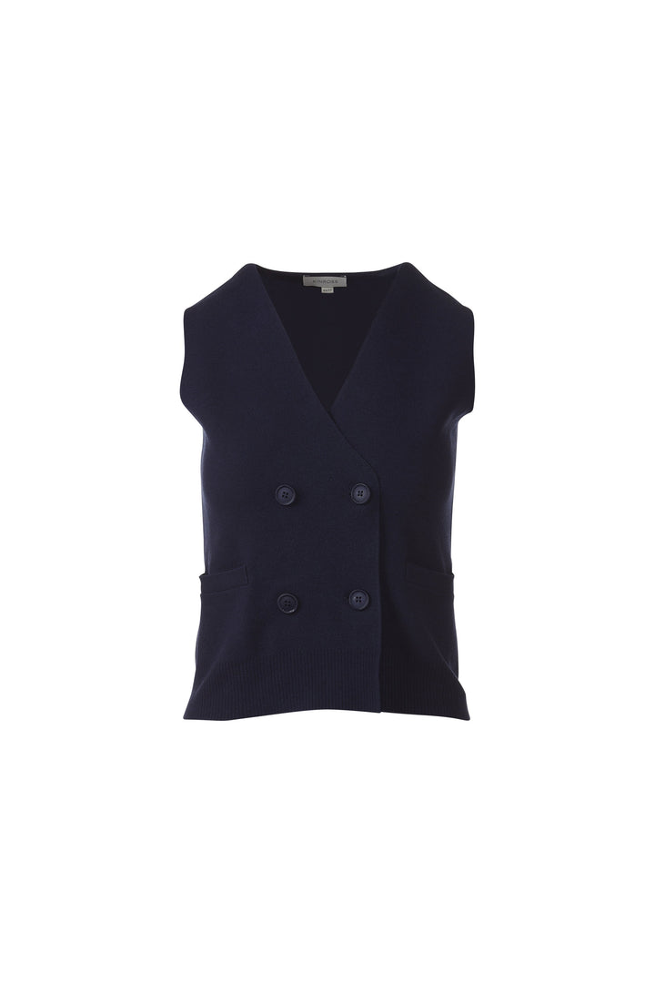 DOUBLE BREASTED VEST CARDIGAN