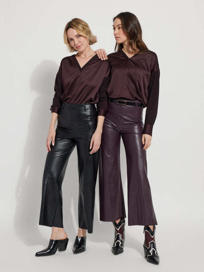 Vegan Leather Wide Leg Pant