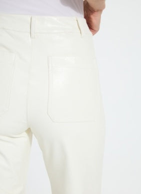 Vegan Leather Wide Leg Pant Snow