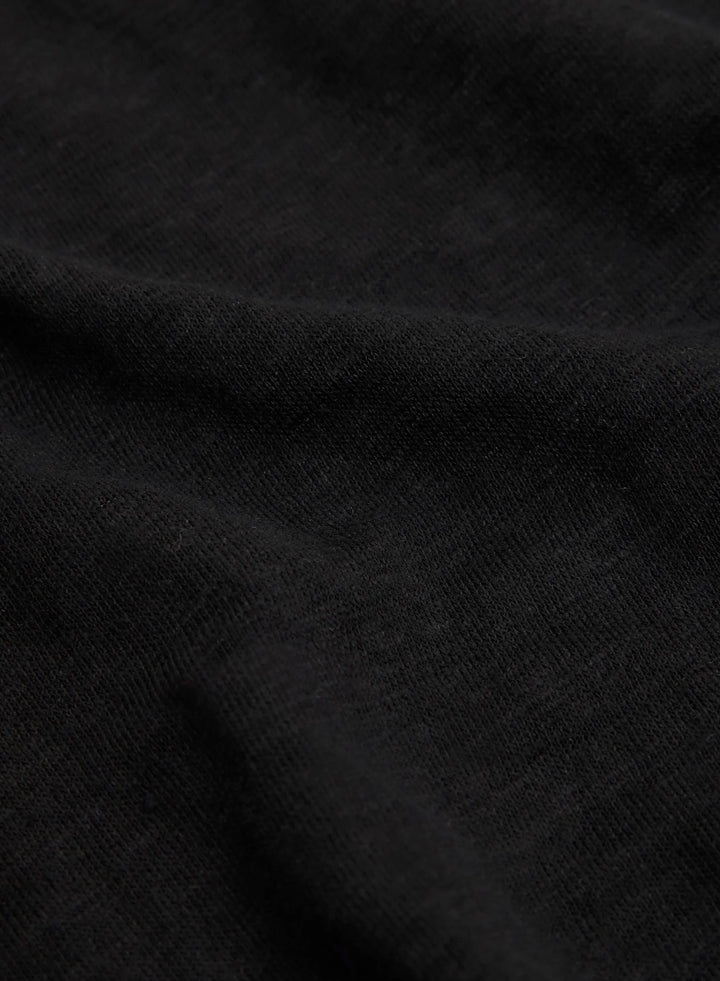 Stretch Linen Three Quarter Sleeve Boatneck T-Shirt