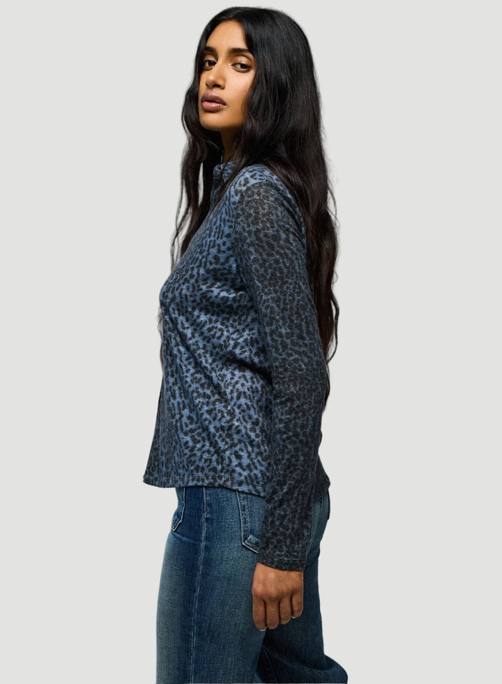 Cotton Cashmere Long Sleeve Leopard Novelty Shirt - SHIRT - Majestic Filatures North America
