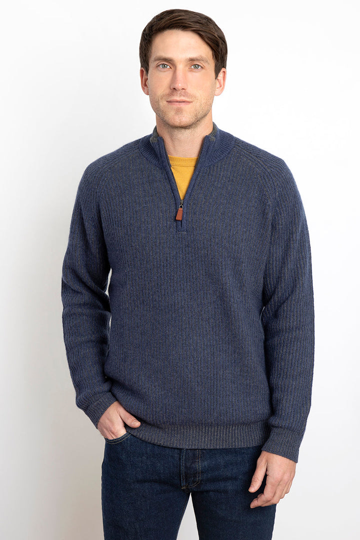 Plaited Rib  Zip Mock