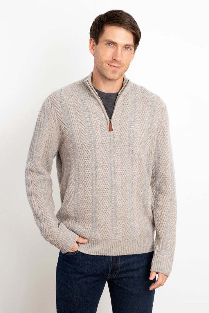 Plaited Cable  Zip Mock