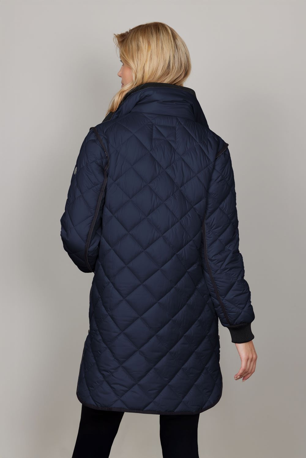 Michelle 2-Tone Zip Puffer Navy