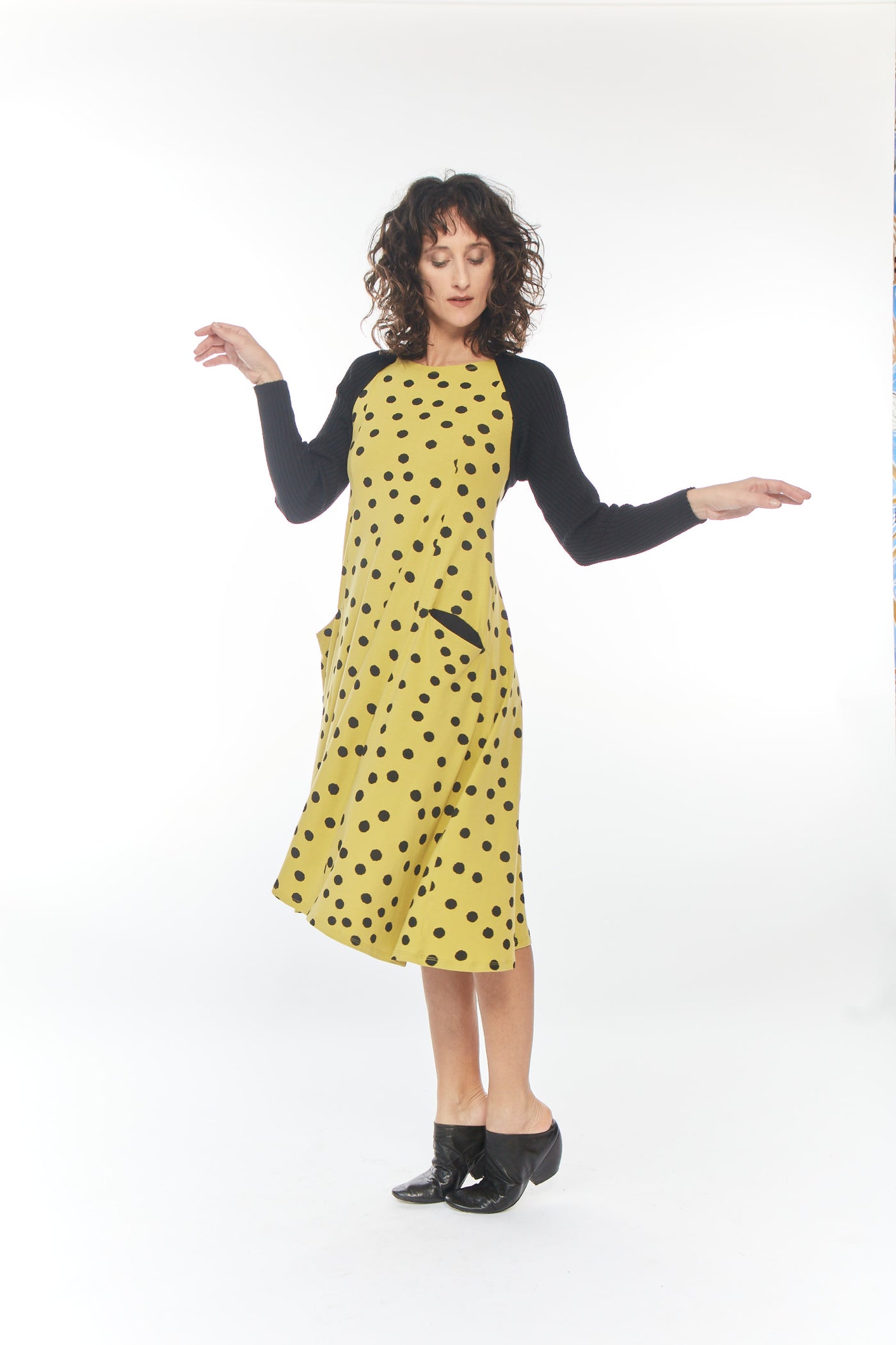 Tina Sleeveless Dress Lemon Dot