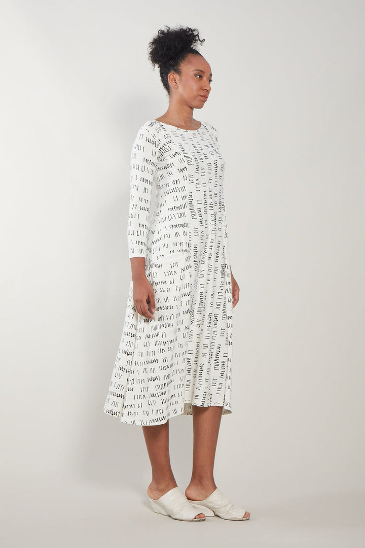 Carole Dress White Script