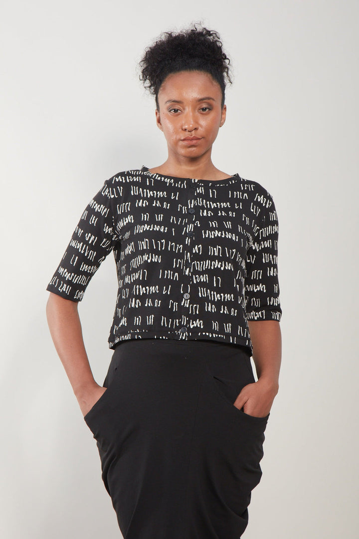 Sumi Cardigan Black Script