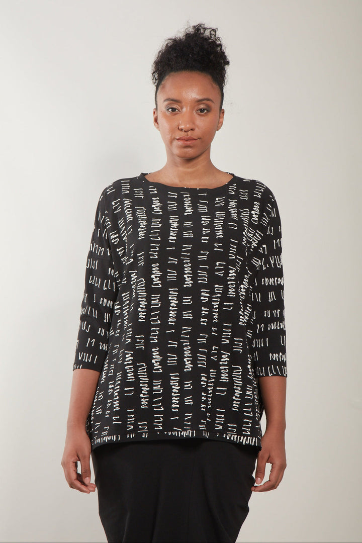 Karen Swing Top Black Script