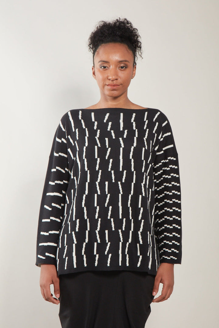 Megan Reversible Sweater Black Ivory
