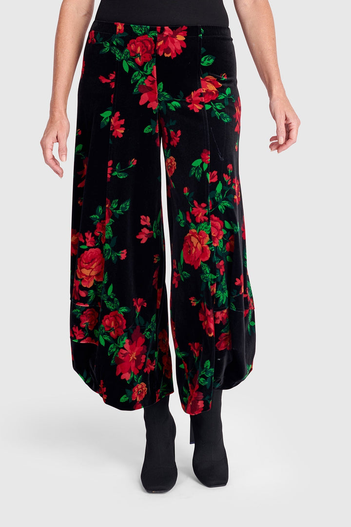 Chie Velvet Punto Pants, Roses