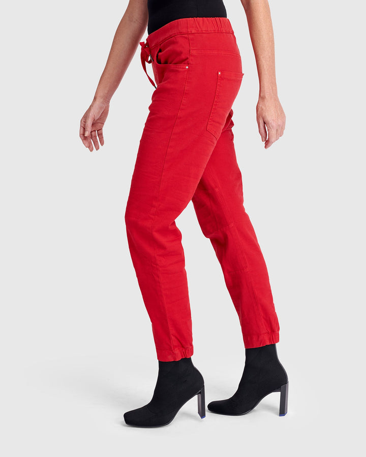 Weekend Boyfriend Jogger Jeans - Red
