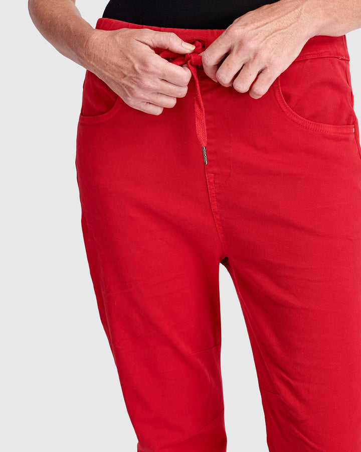 Weekend Boyfriend Jogger Jeans - Red