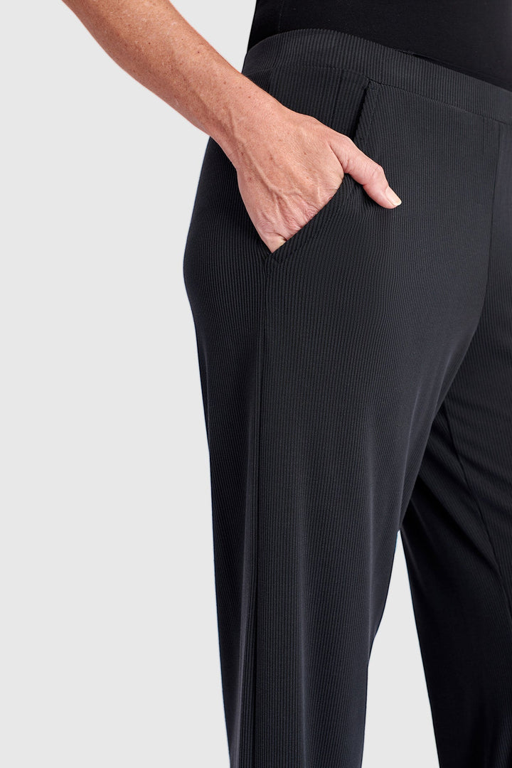 Essential Cupro Relaxed Pants, Black
