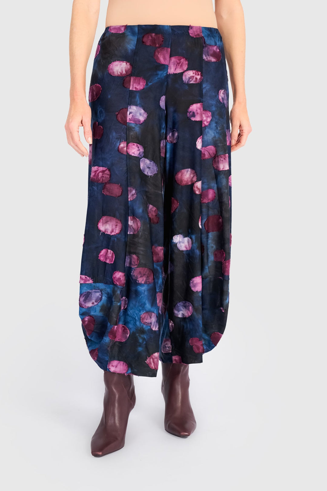 Lantern Leg Print Pants Midnight