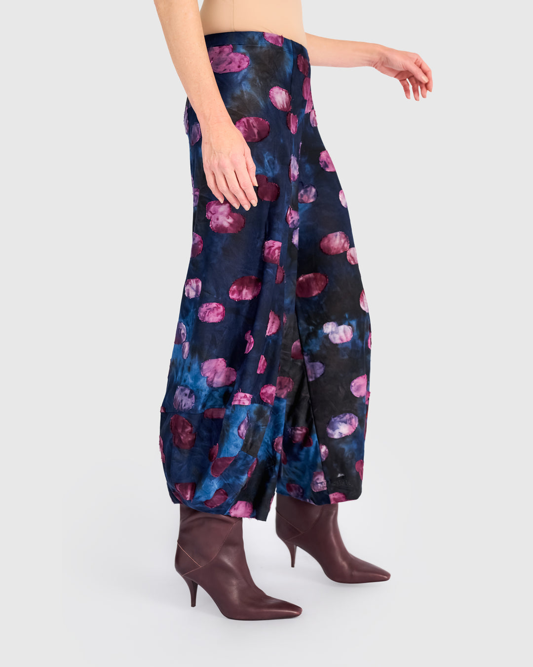 Lantern Leg Print Pants Midnight