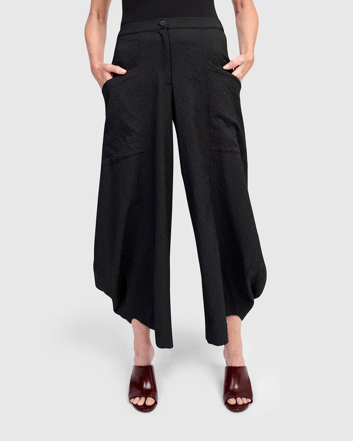 Jade Jacquard Punto Pants, Black