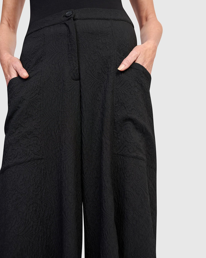 Jade Jacquard Punto Pants, Black