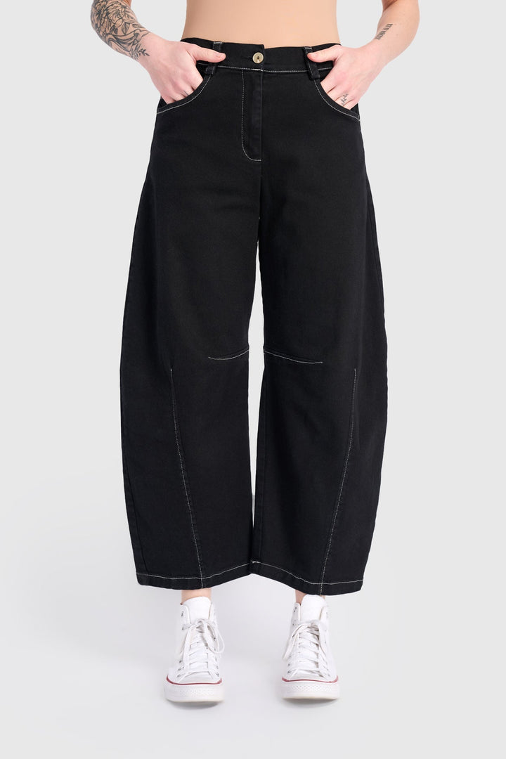 Go-To Barrel Pants Black