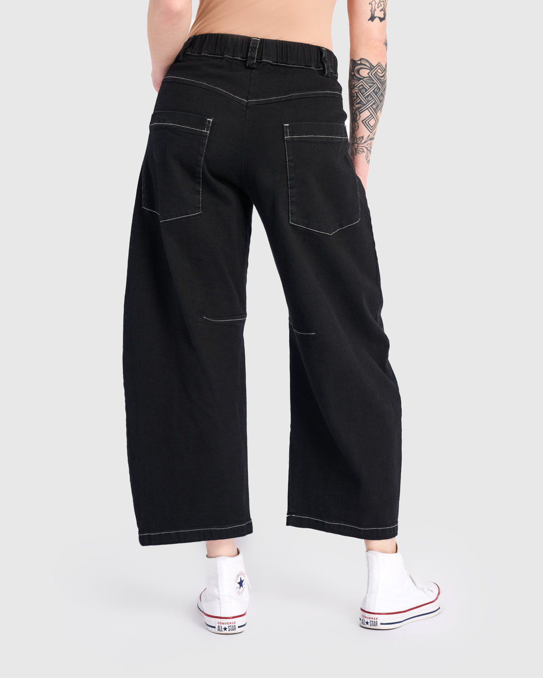 Go-To Barrel Pants Black