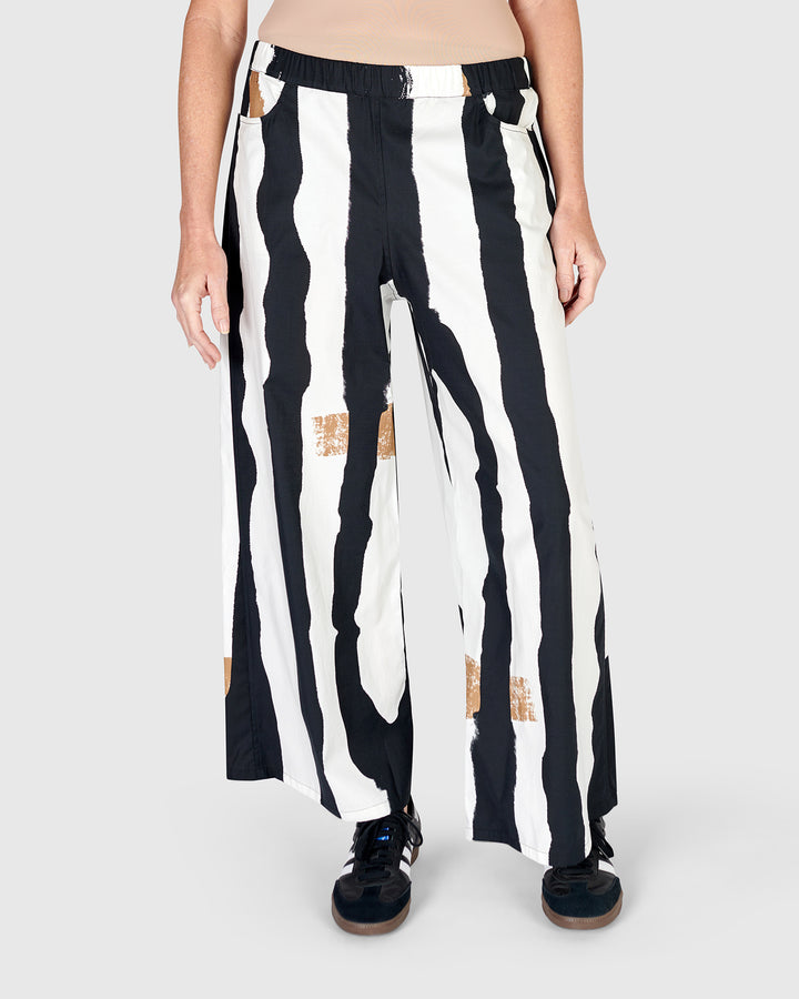 Wide Leg Print Pants Zebra