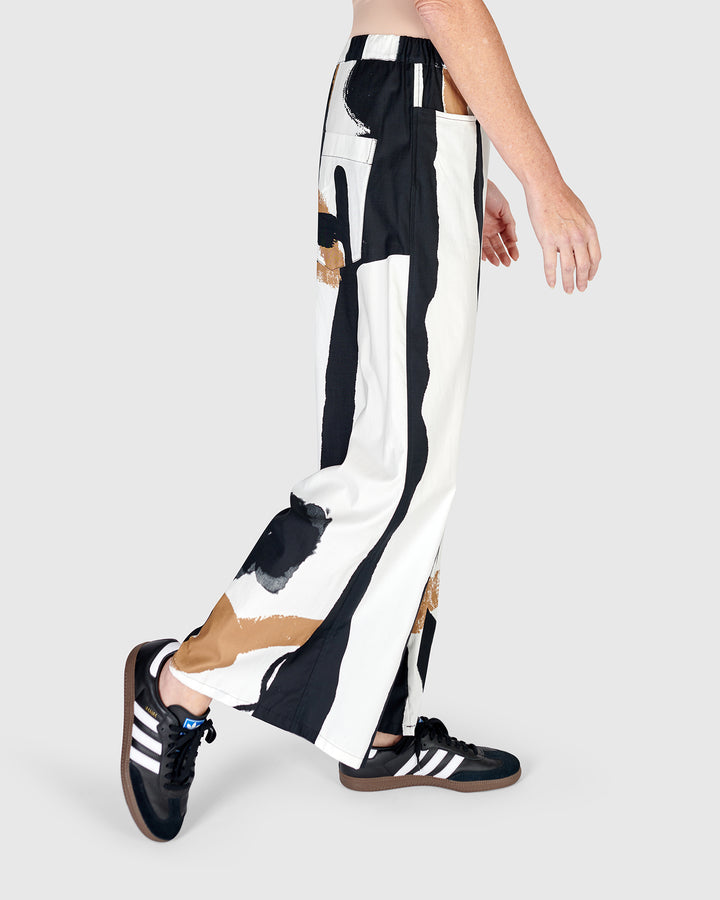 Wide Leg Print Pants Zebra