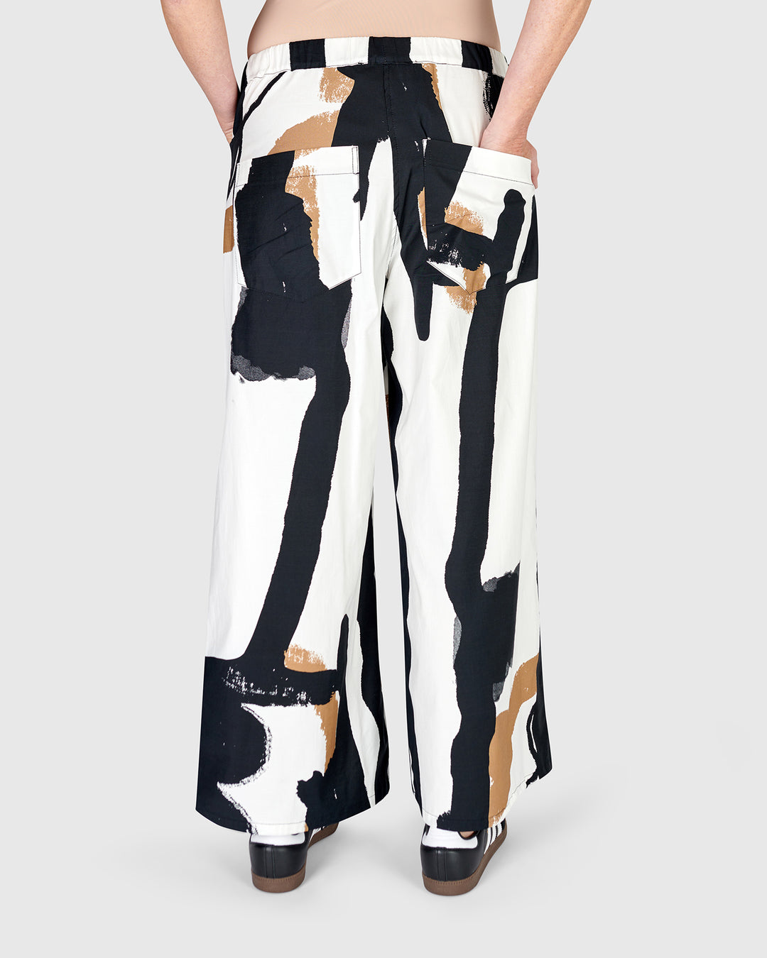 Wide Leg Print Pants Zebra