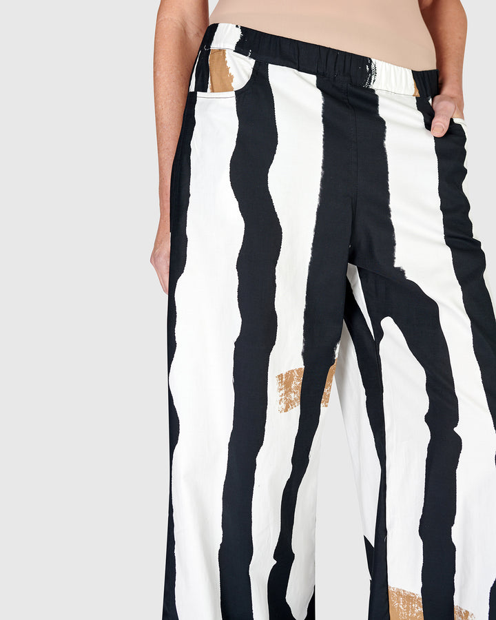 Wide Leg Print Pants Zebra