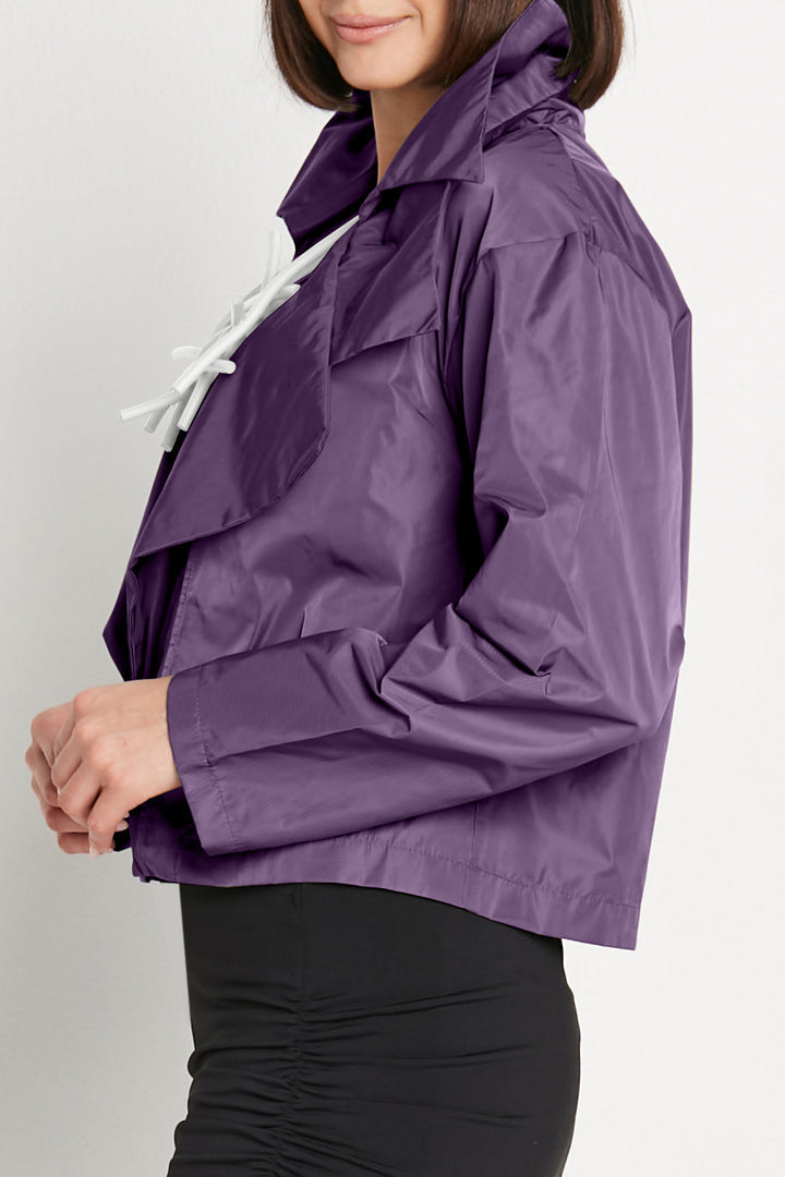 Nylon Triple Collar Jacket Plum