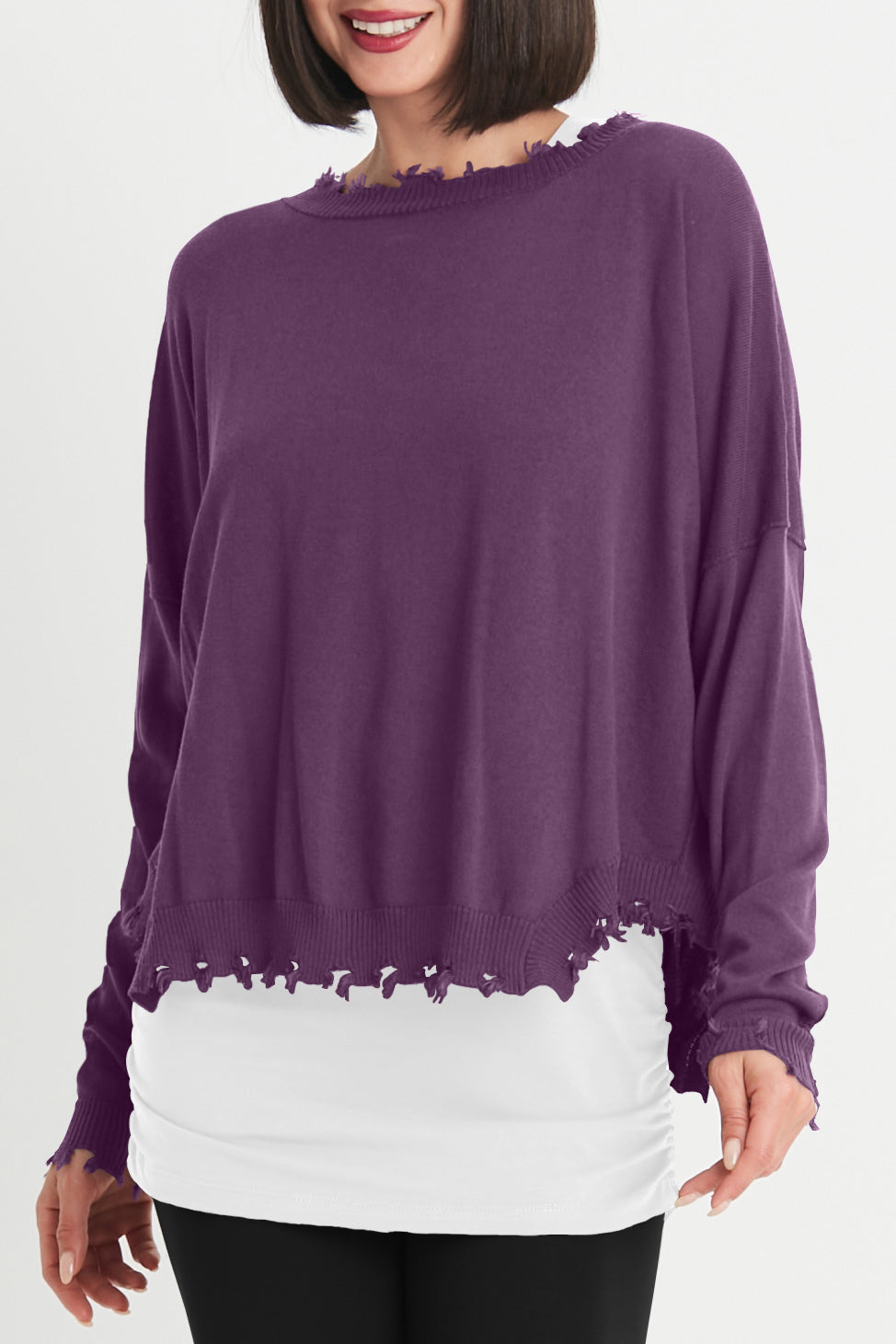 Shabby Chic Sweater Plum