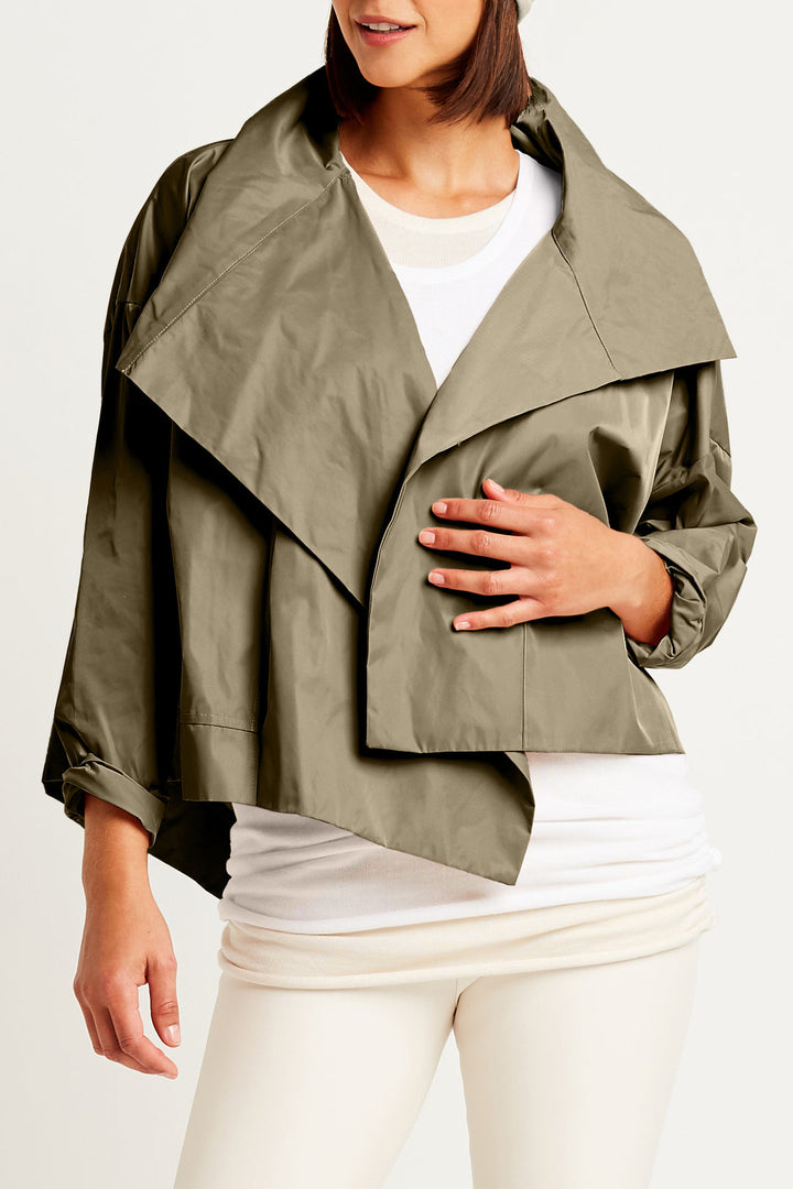 Asymmetric Nylon Jacket Loden