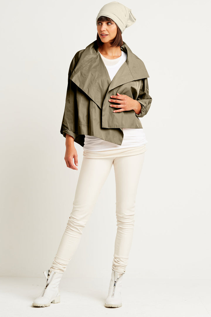 Asymmetric Nylon Jacket Loden