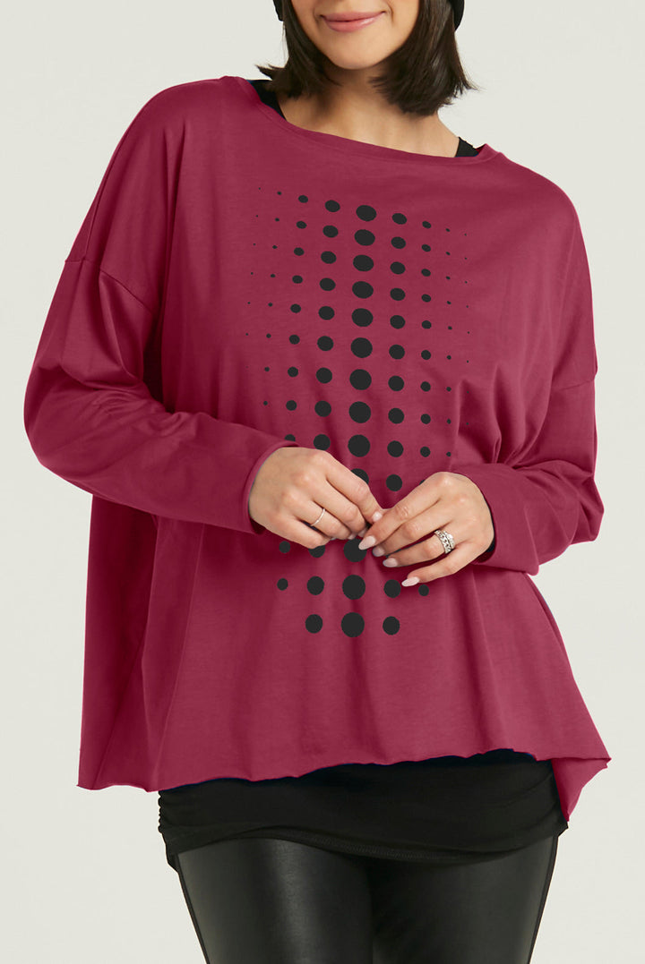 Luxury Dot Tee Boysenberry